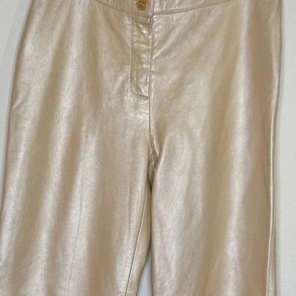 St. John - Gold  Tan Leather Straight Leg - Picture 4 of 15